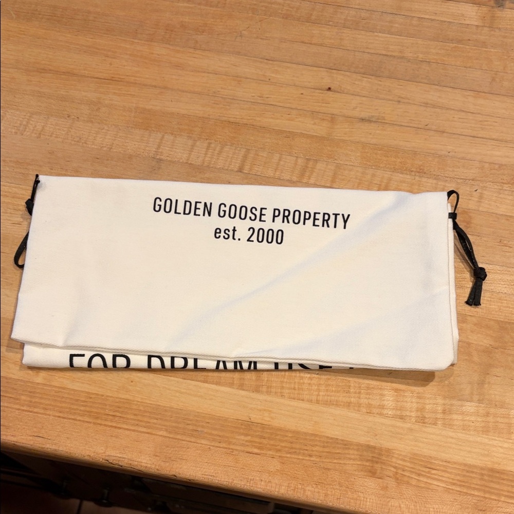 Golden Goose Cream Dust Bag with Black Accents